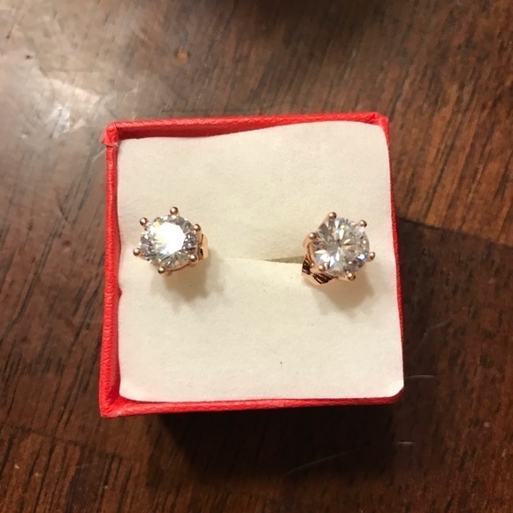 Jewelry - 1 carat each CZ earrings.